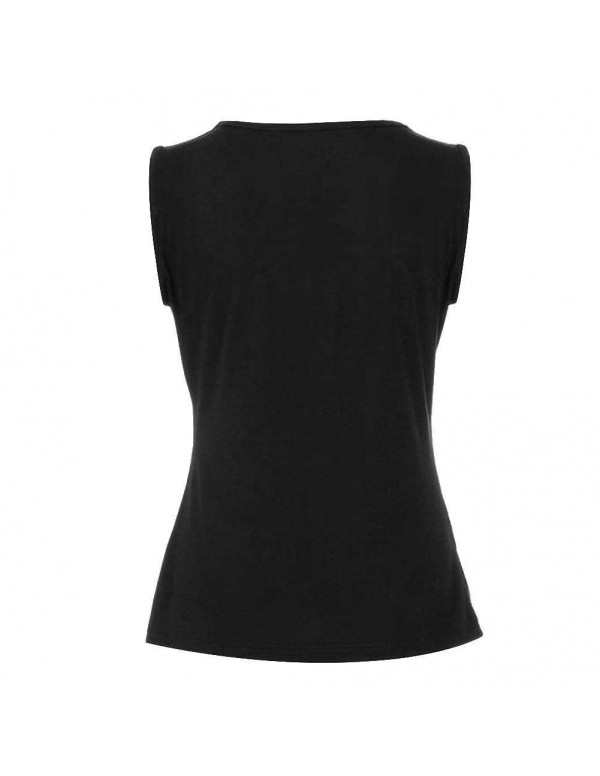 New Sexy Low-Cut Slim Fit T-shirt Sleeveless Tank Top(Black 2XL)