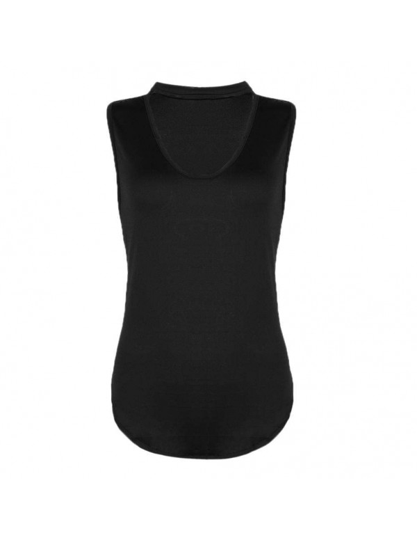 Irregular Sexy Solid New Halter Backless T-shirt Tops(Black M)