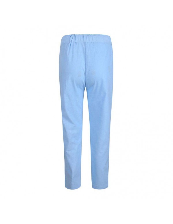 High Waist Drawstring Harem Pants Casual Trousers ...