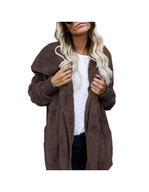 Spring Street Hooded Cardigan Soft Loose Warm Casual Coat Daily Wear