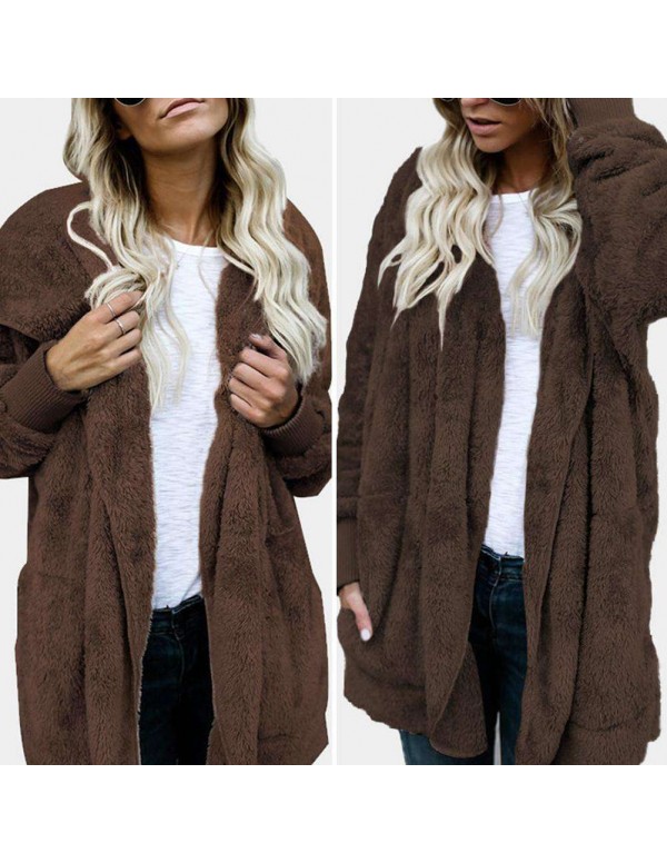 Spring Street Hooded Cardigan Soft Loose Warm Casual Coat Daily Wear