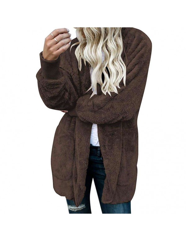 Spring Street Hooded Cardigan Soft Loose Warm Casual Coat Daily Wear