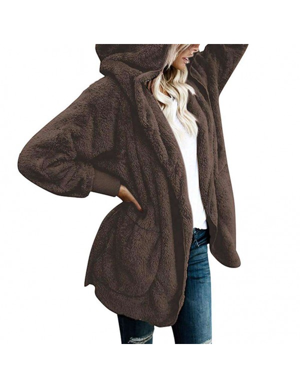 Spring Street Hooded Cardigan Soft Loose Warm Casual Coat Daily Wear