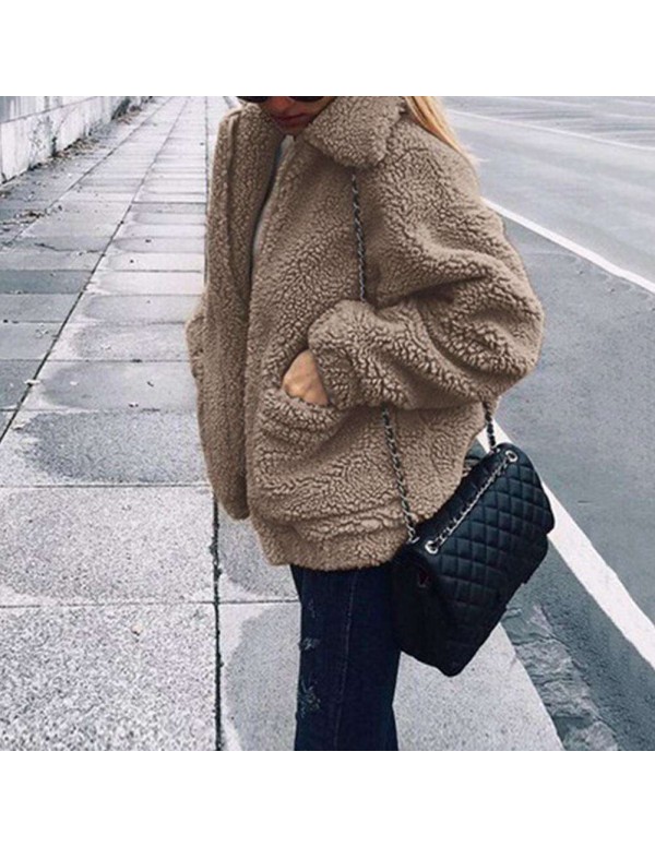 Zipper Fashion Casual Jackets Solid Color Street Daily Coat