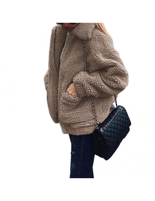 Zipper Fashion Casual Jackets Solid Color Street Daily Coat