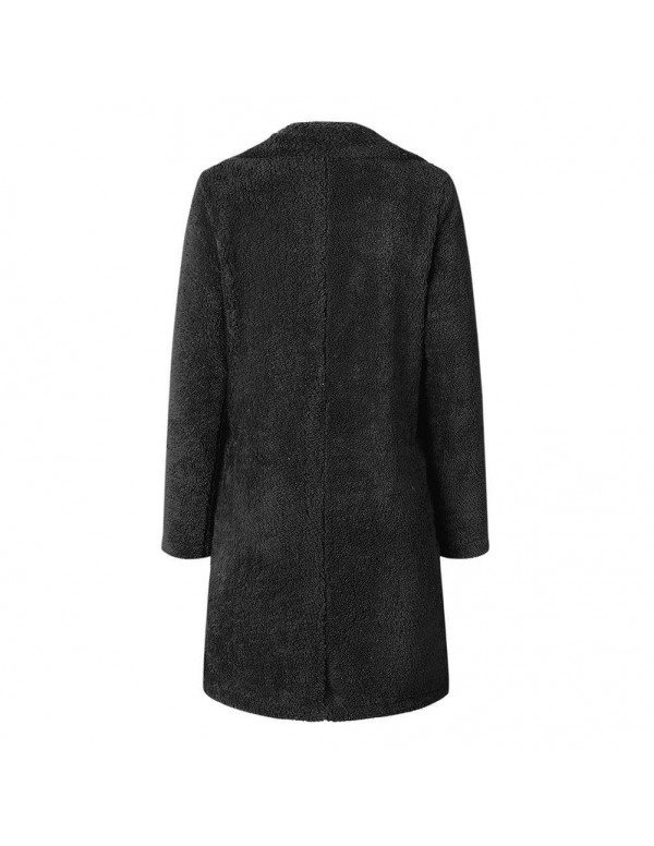 Open Front Cardigan Long Coat Stylish Turn Down Collar Jackets