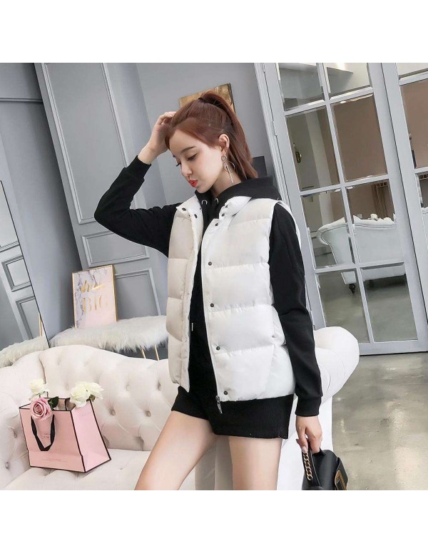 Vest Soft Warm Waistcoat Down Cotton Casual Pockets Outerwear