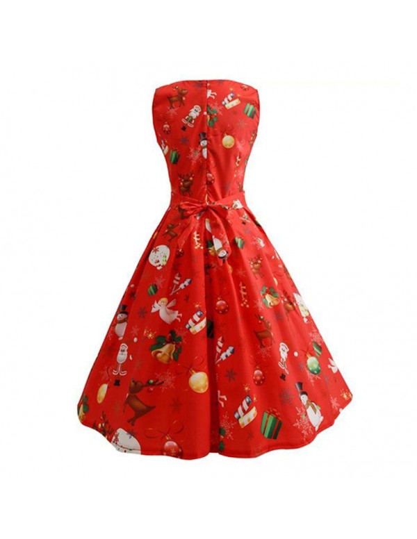 Costume Floral Print Sleeveless Princess Dress Girl Christmas Clothes