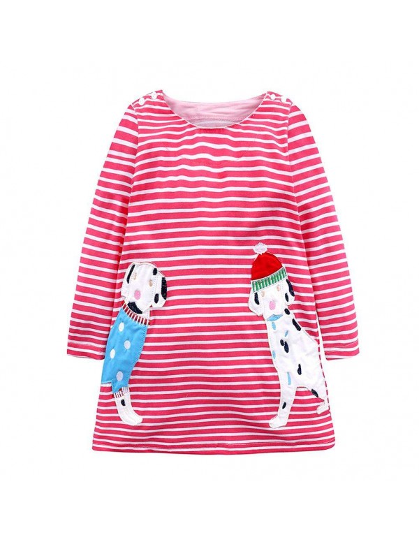 Child Girls Costumes Horse Stripe Print Long Sleev...