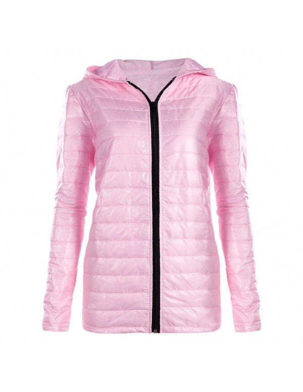 Coat Long Sleeve Hooded Jackets Solid Color Zipper...