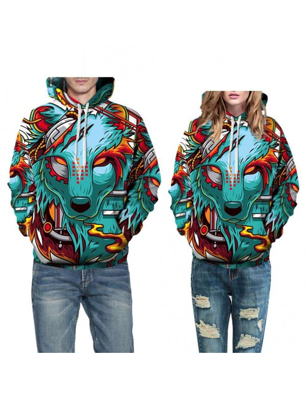 3D Digital Print Couple Hoodies Unisex Teenagers Loose Tops Men Sweatshirts