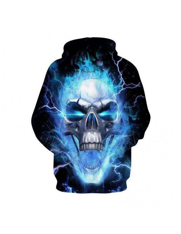 Fashion Halloween Skull 3D Digital Print Men Hoodies Baseball Daily Wear