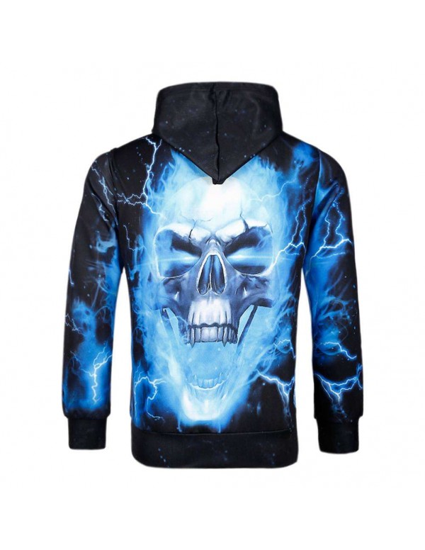 Fashion Halloween Skull 3D Digital Print Men Hoodies Baseball Daily Wear