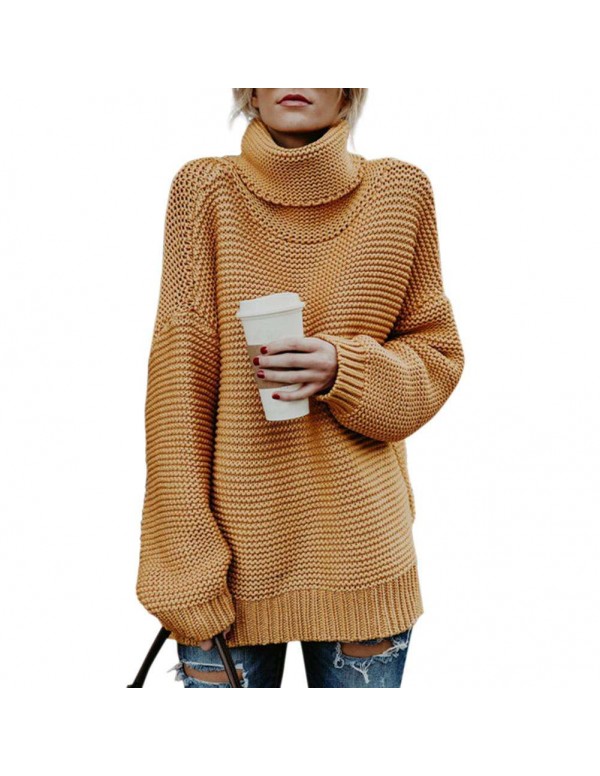 Pullovers Turtleneck Sweater Knitted Warm Casual Tops Coat