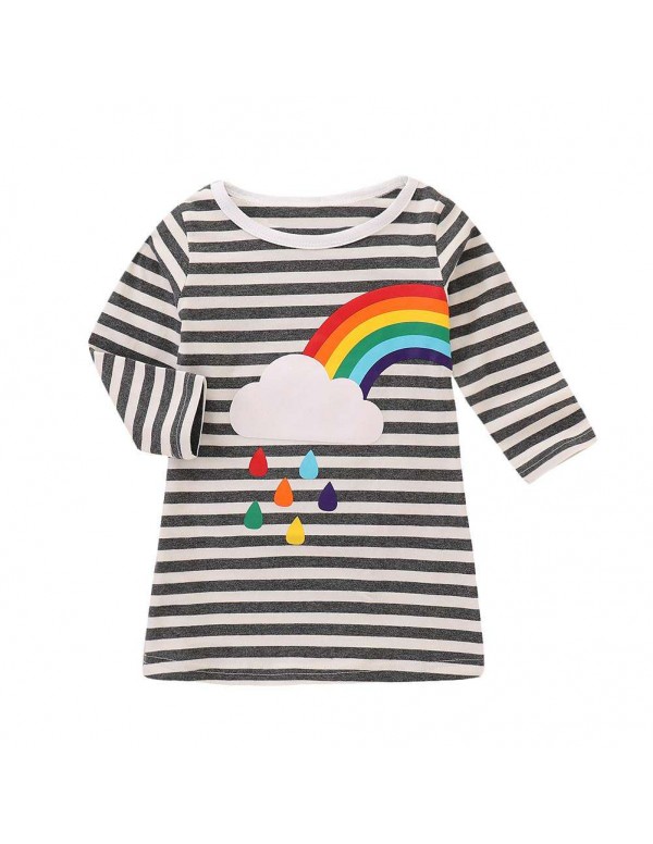 Cute Baby Girls Costume Children Rainbow Dress Chi...