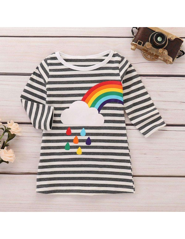 Cute Baby Girls Costume Children Rainbow Dress Child Sister Matching Clothes