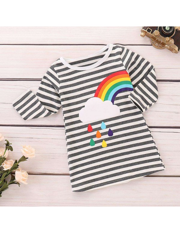 Cute Baby Girls Costume Children Rainbow Dress Child Sister Matching Clothes