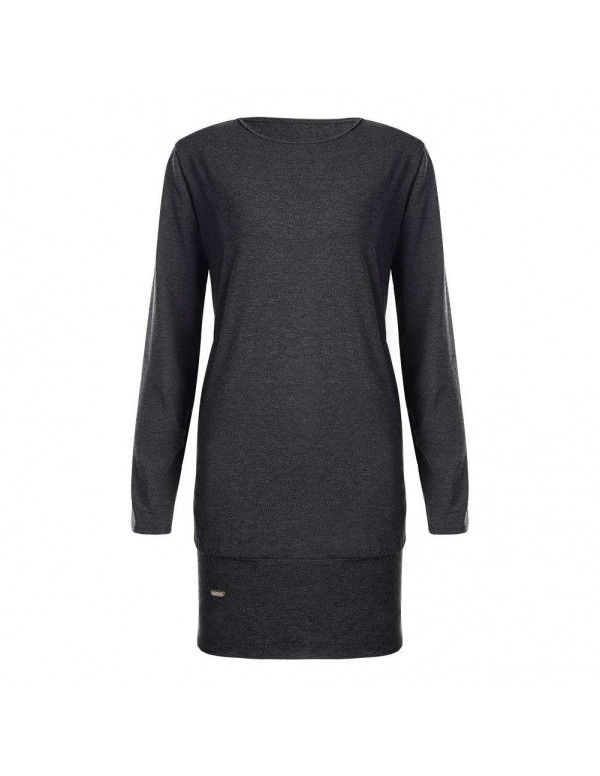 Autumn Casual Slim Fit Dress Sexy Slash Neck Simpl...