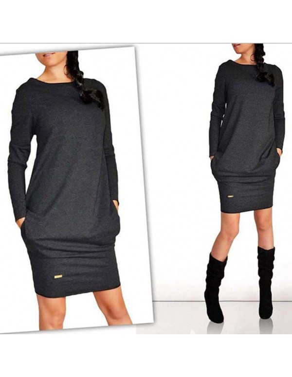 Autumn Casual Slim Fit Dress Sexy Slash Neck Simple Straight Costume