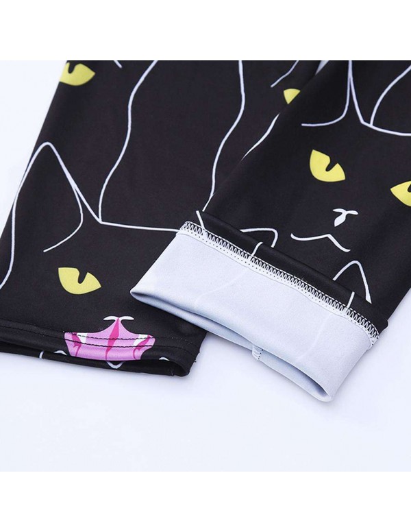 Sexy Sports Yoga Pants Cartoon Cat Print Trousers Stretch Leggings (S