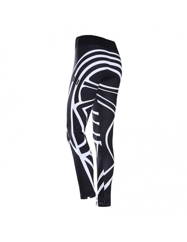 Printed Leggings Sports Yoga Pants Elastic Waist Fitness Trousers (S)