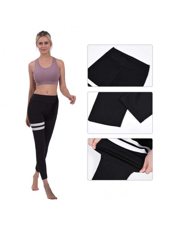 Yoga Pants Sports Elastic Waist Slim Leggings Bottoming Trousers (S)