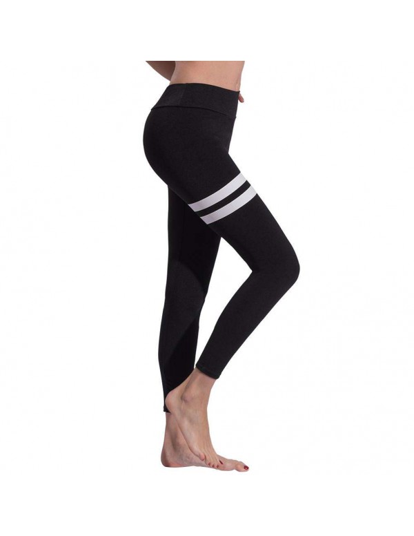 Yoga Pants Sports Elastic Waist Slim Leggings Bottoming Trousers (S)