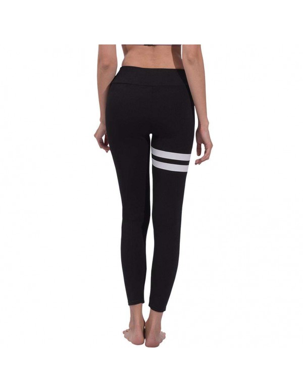 Yoga Pants Sports Elastic Waist Slim Leggings Bottoming Trousers (S)