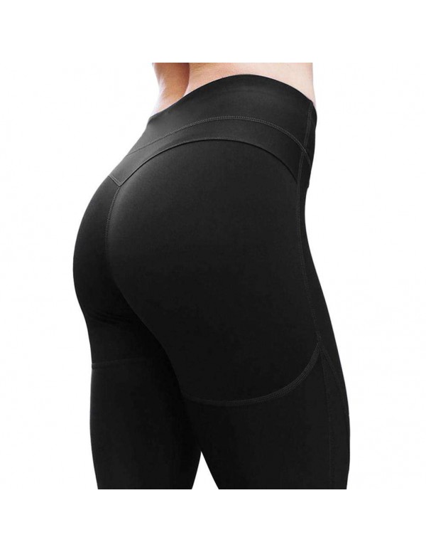 Sexy Sports Yoga Pants Solid Push Up Trousers Slim Leggings (Black S)