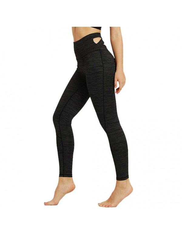 Sexy Sports Yoga Pants High Waist Trousers Stretch Leggings (Black S)