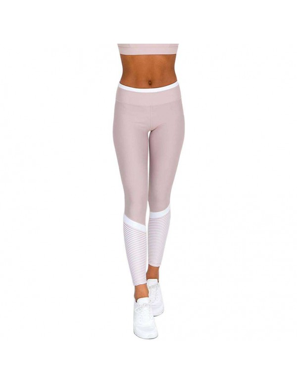 Sexy Sports Yoga Pants Patchwork High Waist Trouse...