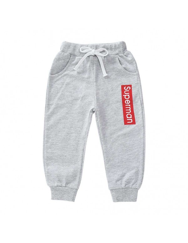 Spring Child Pants Boys Casual Cotton Sports Elast...