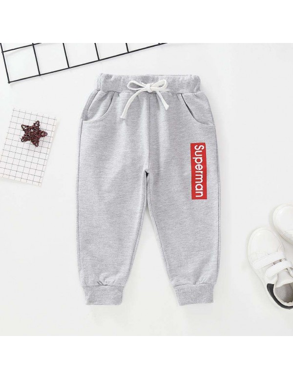 Spring Child Pants Boys Casual Cotton Sports Elastic Waist Trousers Clothing