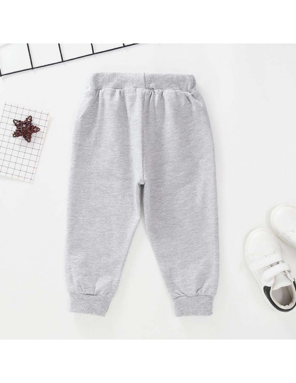 Spring Child Pants Boys Casual Cotton Sports Elastic Waist Trousers Clothing