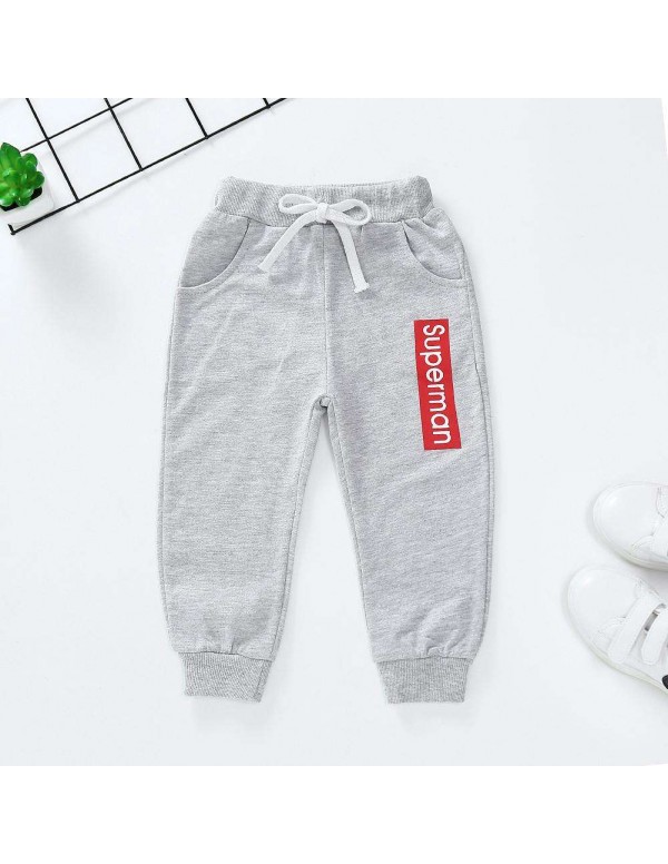 Spring Child Pants Boys Casual Cotton Sports Elastic Waist Trousers Clothing