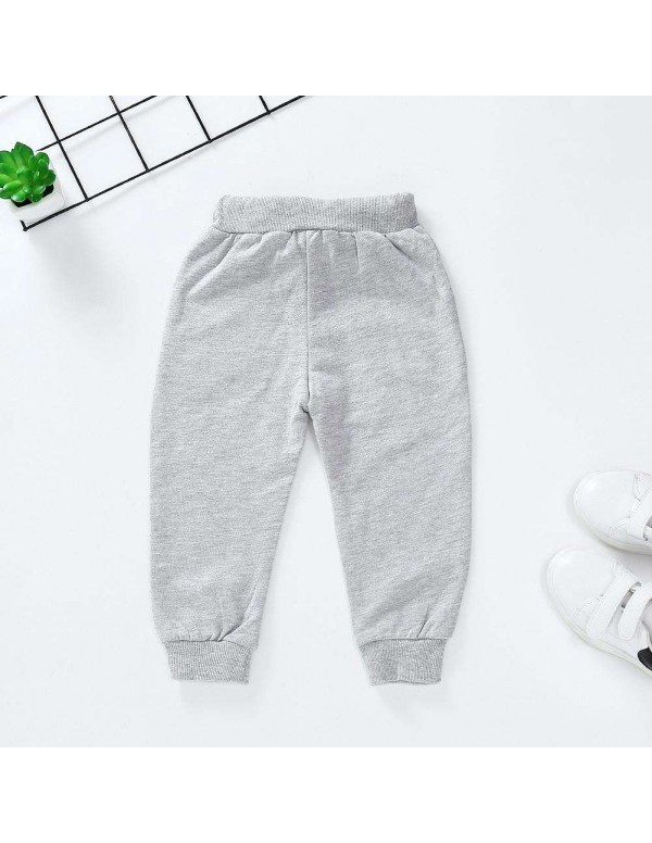 Spring Child Pants Boys Casual Cotton Sports Elastic Waist Trousers Clothing