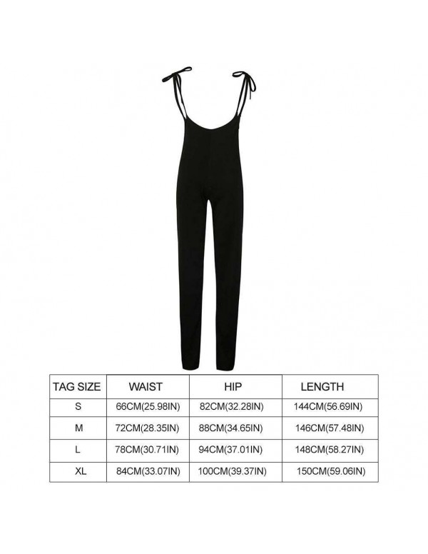 Casual High Waist Wide Leg Pants New Lace Up Overalls Trousers (S)