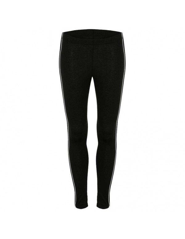 Sexy Sports Pants Elastic Leggings Ankle-length Trousers (Black S)