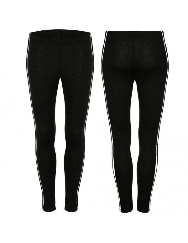 Sexy Sports Pants Elastic Leggings Ankle-length Trousers (Black S)