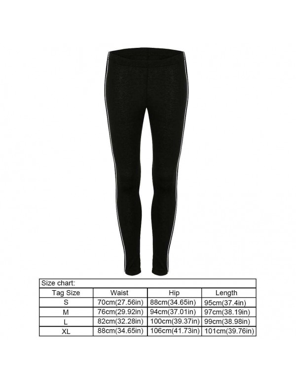 Sexy Sports Pants Elastic Leggings Ankle-length Trousers (Black S)